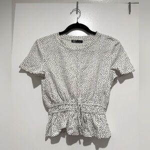 Zara Crop Polka Dot Shirt
